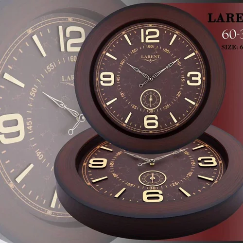 ساعت دیواری مدرن لارنت کد 6030 طرح چوبی